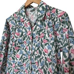 VINTAGE! 90’s Center Aisle Women's Floral Blouse Top Size S Multicolor Cotton